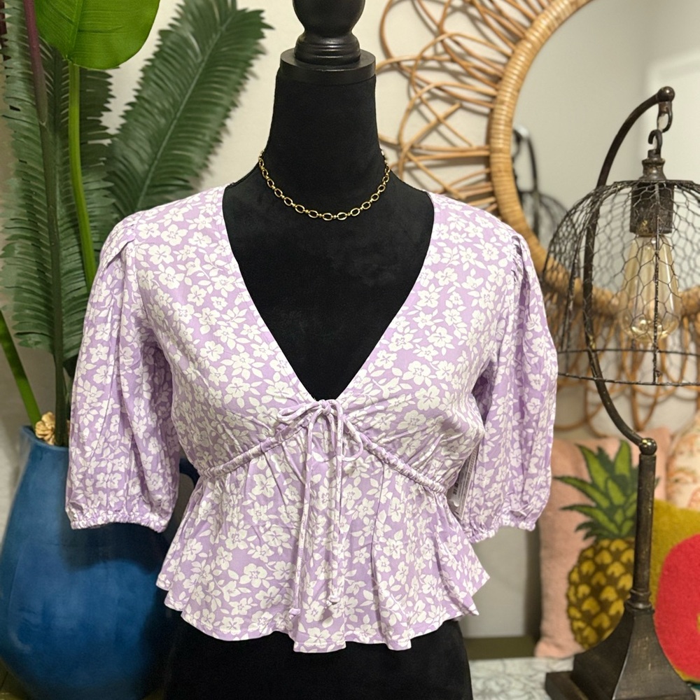 Billabong Women's Floral Puff Sleeve Top